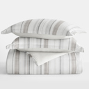 King Vertical Stripe Dune Comforter Sets Down-Alternative Ultra Soft Bedding - Reversible Patterns