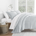 King English Countryside Light Gray Comforter Sets Down-Alternative Ultra Soft Bedding - Pattern/Solid Reversible