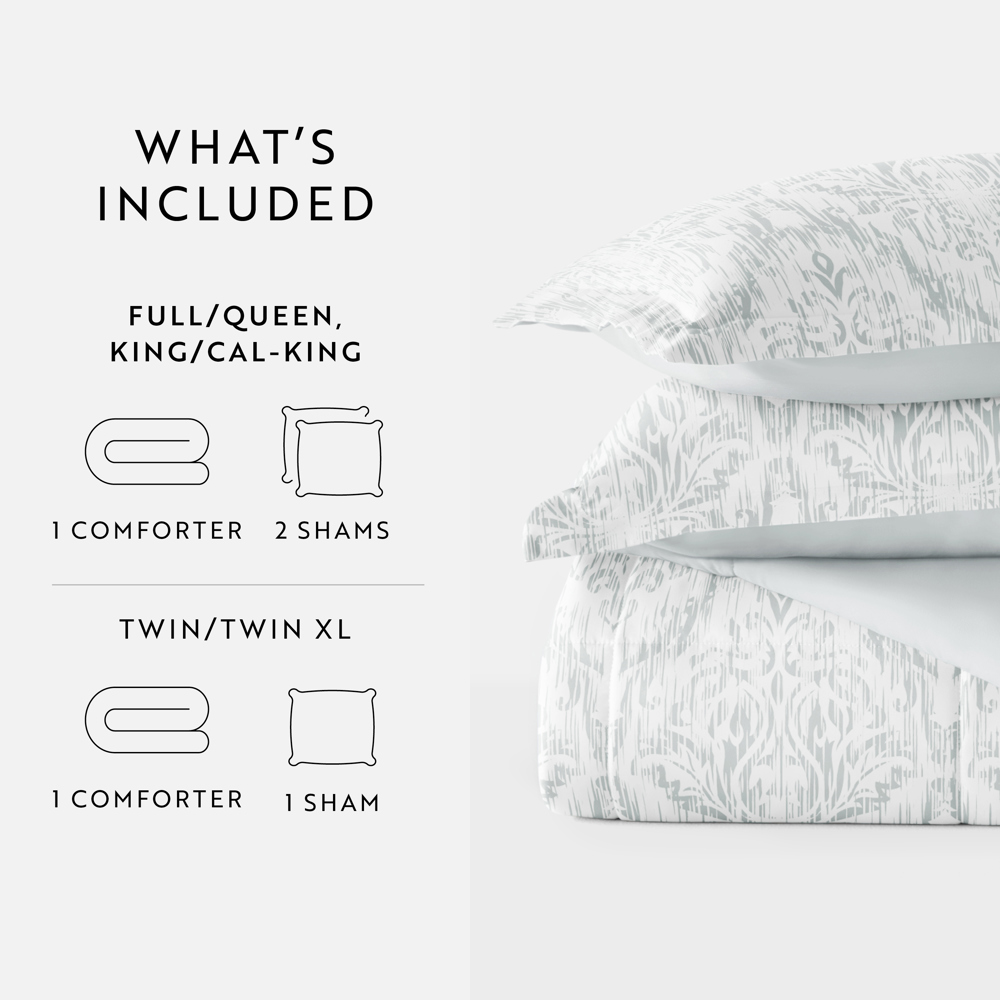 Comforter Sets Down-Alternative Ultra Soft Bedding - Pattern/Solid Reversible