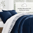 King Farmhouse Dreams Navy Comforter Sets Down-Alternative Ultra Soft Bedding - Pattern/Solid Reversible