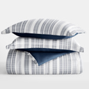 King Farmhouse Dreams Navy Comforter Sets Down-Alternative Ultra Soft Bedding - Pattern/Solid Reversible