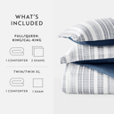 Queen Farmhouse Dreams Navy Comforter Sets Down-Alternative Ultra Soft Bedding - Pattern/Solid Reversible