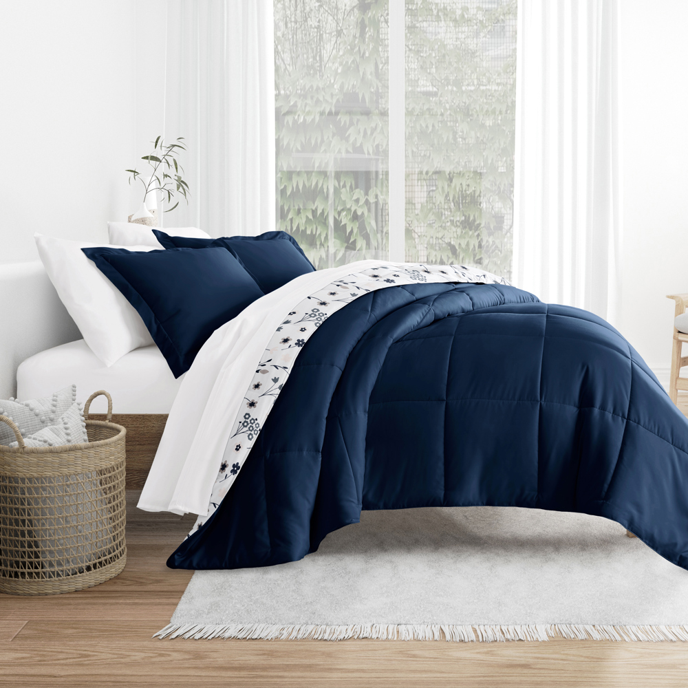 Comforter Sets Down-Alternative Ultra Soft Bedding - Pattern/Solid Reversible