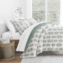 King Folk Leaves Eucalyptus Comforter Sets Down-Alternative Ultra Soft Bedding - Pattern/Solid Reversible