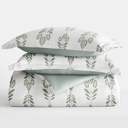 King Folk Leaves Eucalyptus Comforter Sets Down-Alternative Ultra Soft Bedding - Pattern/Solid Reversible