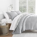 King Moonlight Stars Light Gray Comforter Sets Down-Alternative Ultra Soft Bedding - Pattern/Solid Reversible