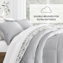 King Moonlight Stars Light Gray Comforter Sets Down-Alternative Ultra Soft Bedding - Pattern/Solid Reversible