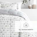 King Moonlight Stars Light Gray Comforter Sets Down-Alternative Ultra Soft Bedding - Pattern/Solid Reversible