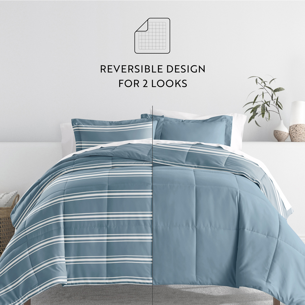 Comforter Sets Down-Alternative Ultra Soft Bedding - Pattern/Solid Reversible