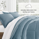 King Soft Stripe Light Blue Comforter Sets Down-Alternative Ultra Soft Bedding - Pattern/Solid Reversible