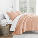 King Soft Stripe Rose Comforter Sets Down-Alternative Ultra Soft Bedding - Pattern/Solid Reversible