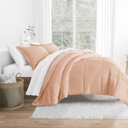 King Soft Stripe Rose Comforter Sets Down-Alternative Ultra Soft Bedding - Pattern/Solid Reversible