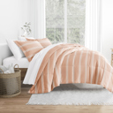 Twin XL Soft Stripe Rose Comforter Sets Down-Alternative Ultra Soft Bedding - Pattern/Solid Reversible