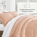 Twin XL Soft Stripe Rose Comforter Sets Down-Alternative Ultra Soft Bedding - Pattern/Solid Reversible