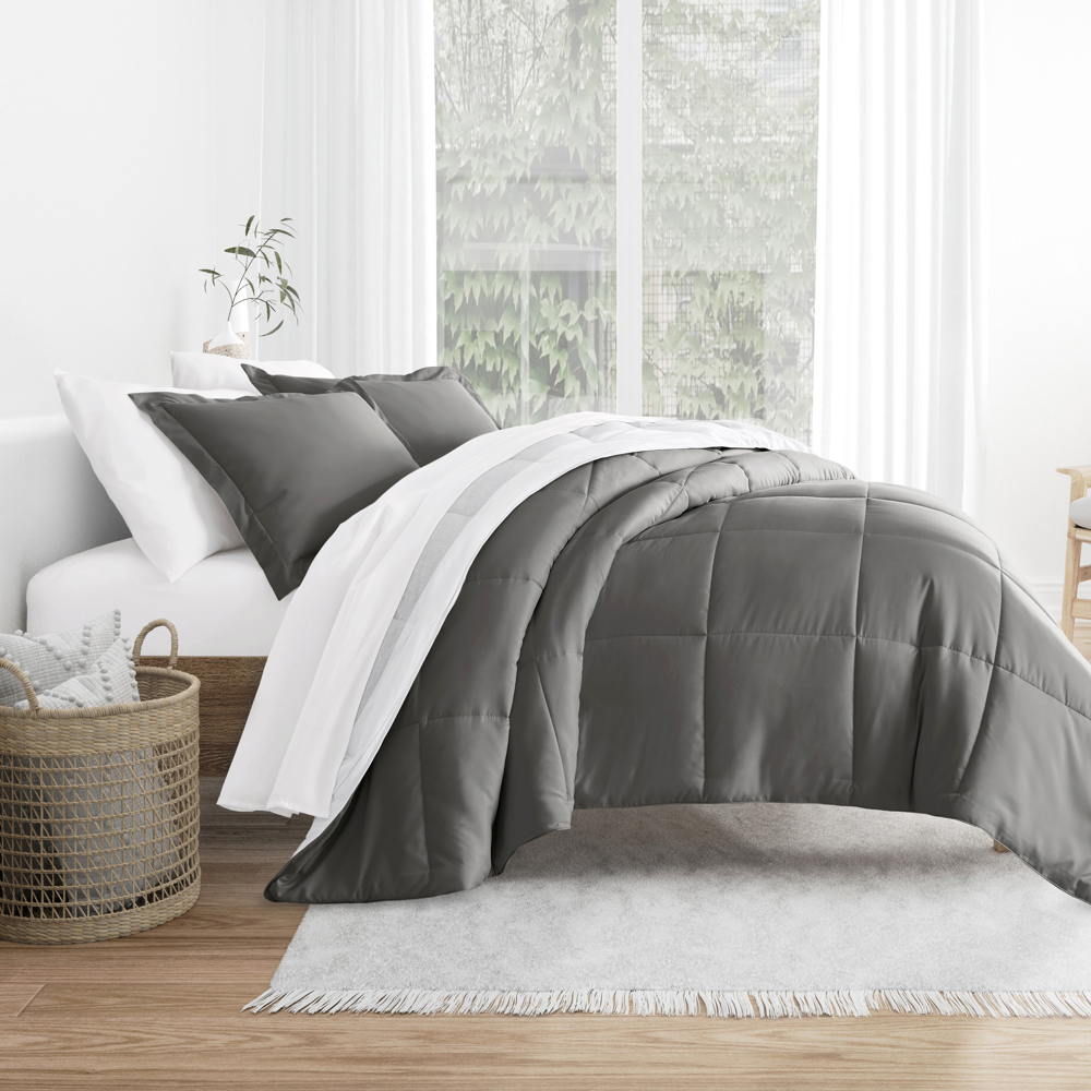 Comforter Sets Down-Alternative Ultra Soft Bedding - Pattern/Solid Reversible