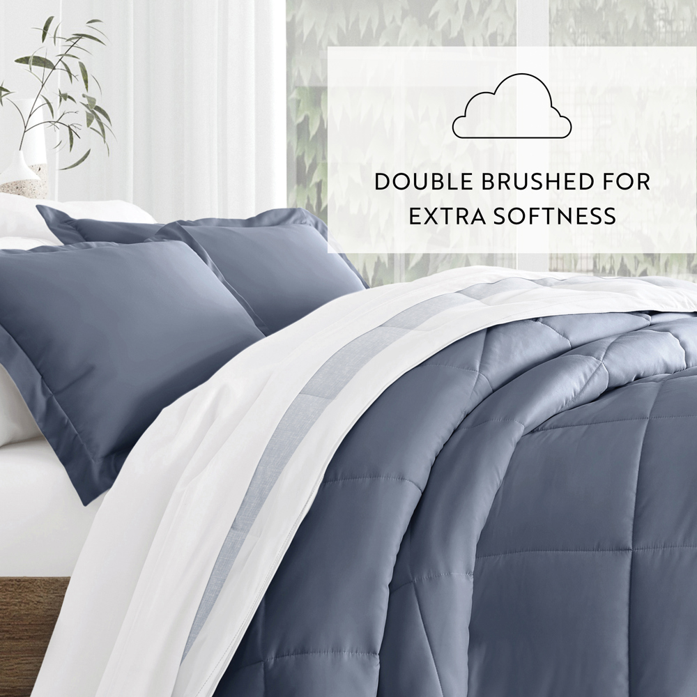 Comforter Sets Down-Alternative Ultra Soft Bedding - Pattern/Solid Reversible