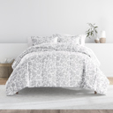 Queen Abstract Garden Light Gray Patterned Comforter Sets Down-Alternative Ultra Soft Bedding