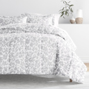 Queen Abstract Garden Light Gray Patterned Comforter Sets Down-Alternative Ultra Soft Bedding