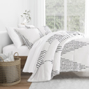 King Diamond Stripe Gray Patterned Comforter Sets Down-Alternative Ultra Soft Bedding