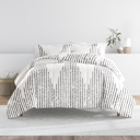 King Diamond Stripe Gray Patterned Comforter Sets Down-Alternative Ultra Soft Bedding