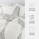 King Diamond Stripe Gray Patterned Comforter Sets Down-Alternative Ultra Soft Bedding