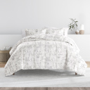 Queen Distressed Field Light Gray Patterned Comforter Sets Down-Alternative Ultra Soft Bedding