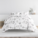 King Magnolia Light Gray Patterned Comforter Sets Down-Alternative Ultra Soft Bedding