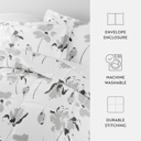 King Magnolia Light Gray Patterned Comforter Sets Down-Alternative Ultra Soft Bedding