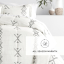 King Urban Stitch Gray Patterned Comforter Sets Down-Alternative Ultra Soft Bedding