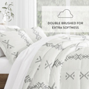 Queen Urban Stitch Gray Patterned Comforter Sets Down-Alternative Ultra Soft Bedding