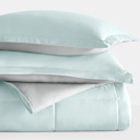 King Aqua / Light Gray Reversible Down-Alternative Comforter Bedding Set