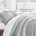 King Aqua / Light Gray Reversible Down-Alternative Comforter Bedding Set