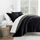 King Black / Fog Reversible Down-Alternative Comforter Bedding Set