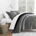 King Black / Fog Reversible Down-Alternative Comforter Bedding Set