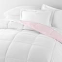 King Blush / White Reversible Down-Alternative Comforter Bedding Set