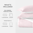 King Blush / White Reversible Down-Alternative Comforter Bedding Set