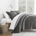 King Gray / Light Gray Reversible Down-Alternative Comforter Bedding Set