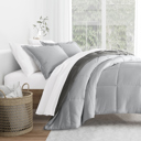 King Gray / Light Gray Reversible Down-Alternative Comforter Bedding Set