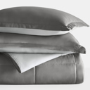 King Gray / Light Gray Reversible Down-Alternative Comforter Bedding Set