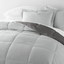 King Gray / Light Gray Reversible Down-Alternative Comforter Bedding Set