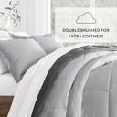 King Gray / Light Gray Reversible Down-Alternative Comforter Bedding Set