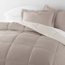 King Natural / Latte Reversible Down-Alternative Comforter Bedding Set