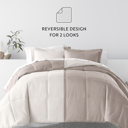 King Natural / Latte Reversible Down-Alternative Comforter Bedding Set