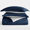 King Navy / Light Gray Reversible Down-Alternative Comforter Bedding Set