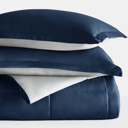 King Navy / Light Gray Reversible Down-Alternative Comforter Bedding Set