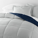 King Navy / Light Gray Reversible Down-Alternative Comforter Bedding Set