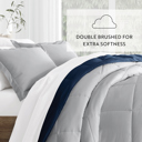 King Navy / Light Gray Reversible Down-Alternative Comforter Bedding Set