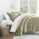 King Sage / Ivory Reversible Down-Alternative Comforter Bedding Set