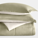 King Sage / Ivory Reversible Down-Alternative Comforter Bedding Set