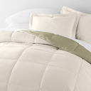 King Sage / Ivory Reversible Down-Alternative Comforter Bedding Set